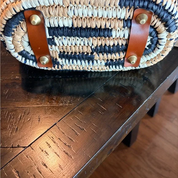 Patricia Nash Black and Tan Striped Tote - Picture 3 of 9